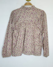 Load image into Gallery viewer, Cotton Floral Button Up Peasant Shirt
