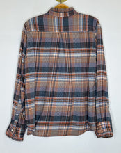 Load image into Gallery viewer, Plaid Flannel Half Button Shirt with Ruffle Trim
