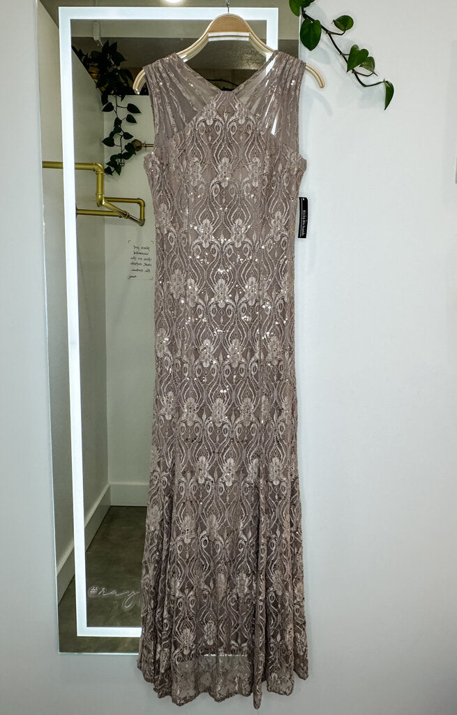 Lace + Sequin Cap Sleeve Gown (NWT)