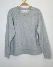 Load image into Gallery viewer, Crew Neck Pullover with Pearl Embellishments
