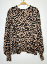 Load image into Gallery viewer, Wool-Cashmere Blend Animal Print Balloon Sleeve Sweater
