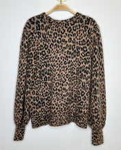 Load image into Gallery viewer, Wool-Cashmere Blend Animal Print Balloon Sleeve Sweater
