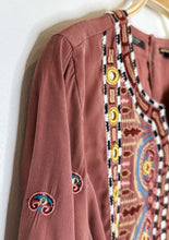 Load image into Gallery viewer, Nomadic Dreamers Embroidered + Mirrored Half Sleeve Blouse
