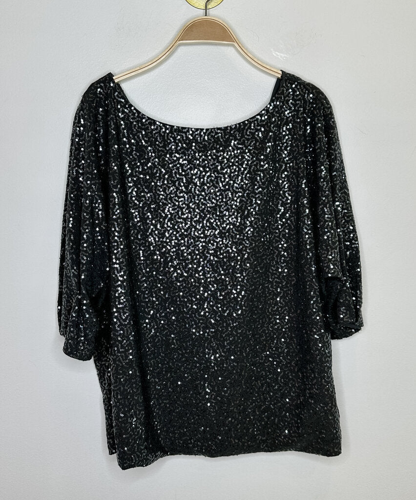 Sequin Short Sleeve Blouse