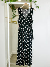 Load image into Gallery viewer, Polka Dot Surplice Top Wide Leg Sleeveless Jumpsuit
