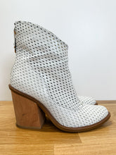 Load image into Gallery viewer, Perforated Leather Western Booties with Back Zippers
