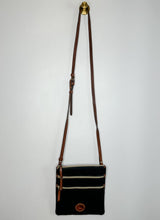 Load image into Gallery viewer, Canvas North South Triple Zip Crossbody with Leather Trim + Crossbody Strap (orig. $138)
