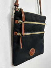 Load image into Gallery viewer, Canvas North South Triple Zip Crossbody with Leather Trim + Crossbody Strap (orig. $138)
