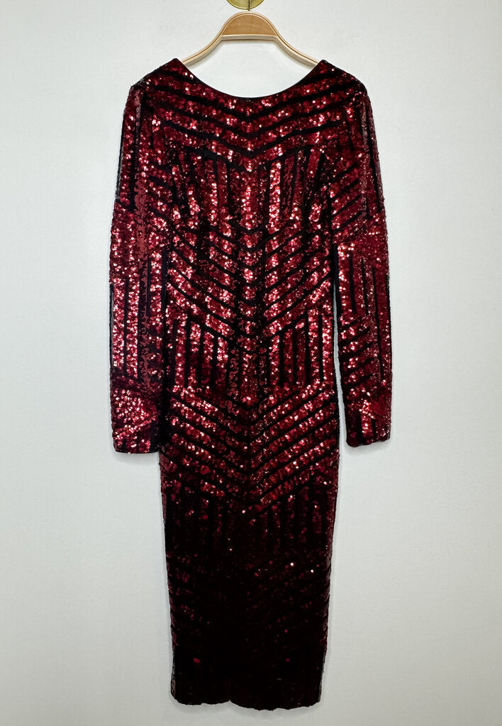 Emery Long Sleeve Stretch Sequin Midi Dress (orig. $253)