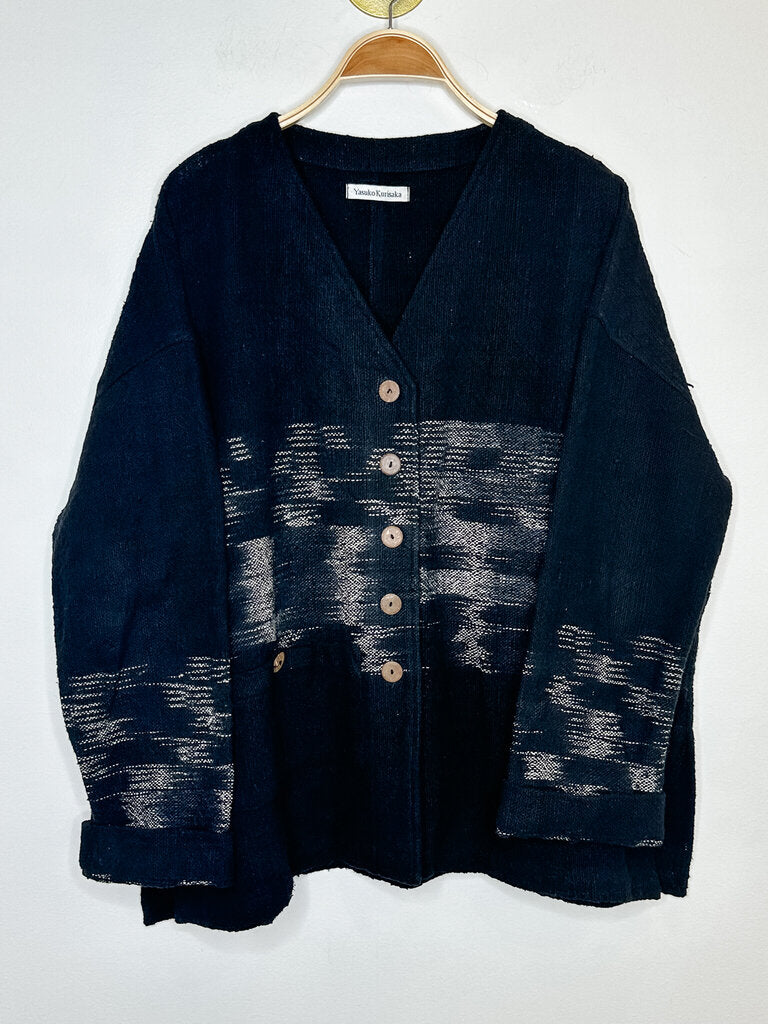 Cotton Woven V-Neck Jacket