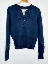 Load image into Gallery viewer, Cotton + Wool Blend Long Sleeve Lace Front Sweater (orig. $385)
