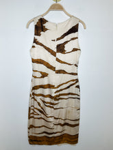 Load image into Gallery viewer, Silk Watercolor Animal Print Sleeveless Fitted Dress
