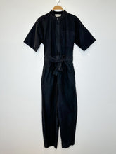 Load image into Gallery viewer, Organic Cotton Short Sleeve Jumpsuit with Tie Belt
