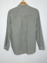 Load image into Gallery viewer, Cotton Striped Collarless Long Sleeve Button Up Shirt
