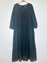Load image into Gallery viewer, Cotton James Long Sleeve Tiered Half Button Midi Dress with Slip (orig. $345)
