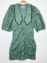 Load image into Gallery viewer, Jacquard Organza Floral Mini Dress with Oversized Collar
