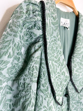 Load image into Gallery viewer, Jacquard Organza Floral Mini Dress with Oversized Collar
