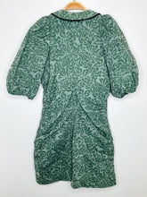Load image into Gallery viewer, Jacquard Organza Floral Mini Dress with Oversized Collar

