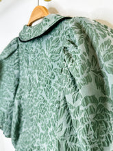 Load image into Gallery viewer, Jacquard Organza Floral Mini Dress with Oversized Collar
