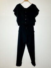 Load image into Gallery viewer, Short Sleeve Jumpsuit with Open Back Waist
