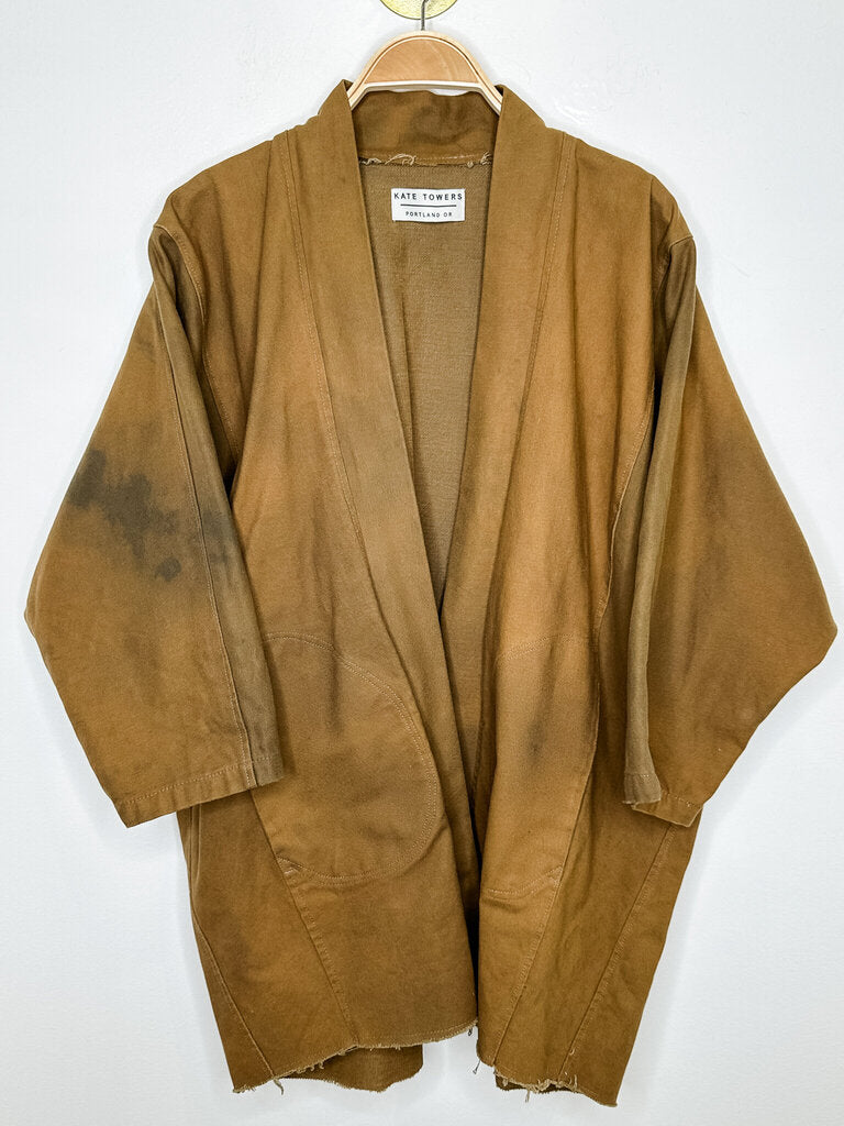 Heavyweight Cotton Oversized Raw Edge Open Coat