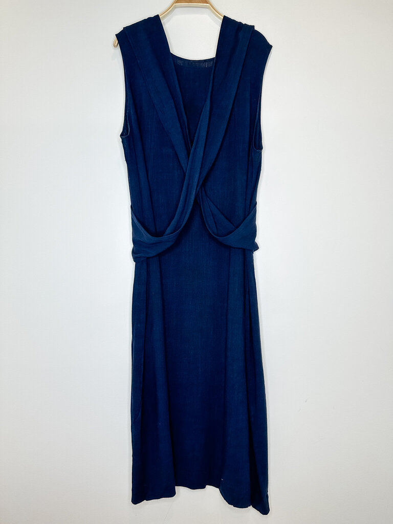 Vestige Linen Blend Sleeveless Maxi Wrap Dress with Tie Belt (orig. $325)