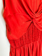Load image into Gallery viewer, Silk Cap Sleeve Gown with Smocked Waist + Twist Front
