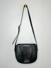 Load image into Gallery viewer, Modern V Leather Crossbody Bag with Lizard Embossing (orig. ~$325)
