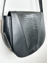 Load image into Gallery viewer, Modern V Leather Crossbody Bag with Lizard Embossing (orig. ~$325)
