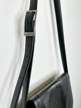 Load image into Gallery viewer, Modern V Leather Crossbody Bag with Lizard Embossing (orig. ~$325)
