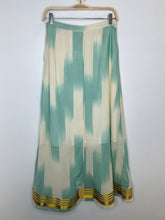 Load image into Gallery viewer, Paint Stroke Print Maxi Skirt with Embroidery and Metallic Trim
