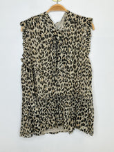 Load image into Gallery viewer, Leopard Print Silk Sleeveless Blouse with Metallic Gold Dots + Neck Tie
