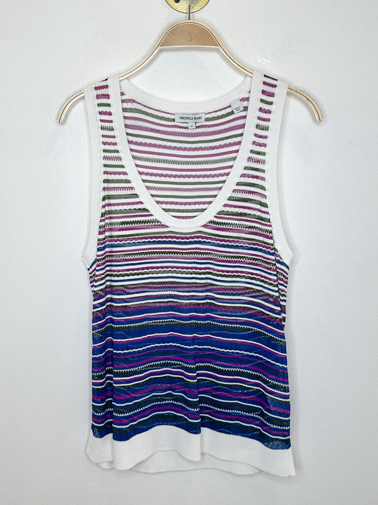 Striped Knit Scoop Neck Tank