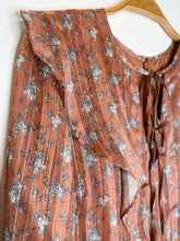 Load image into Gallery viewer, Metallic Striped + Floral Long Sleeve Midi Dress (orig. ~$850)
