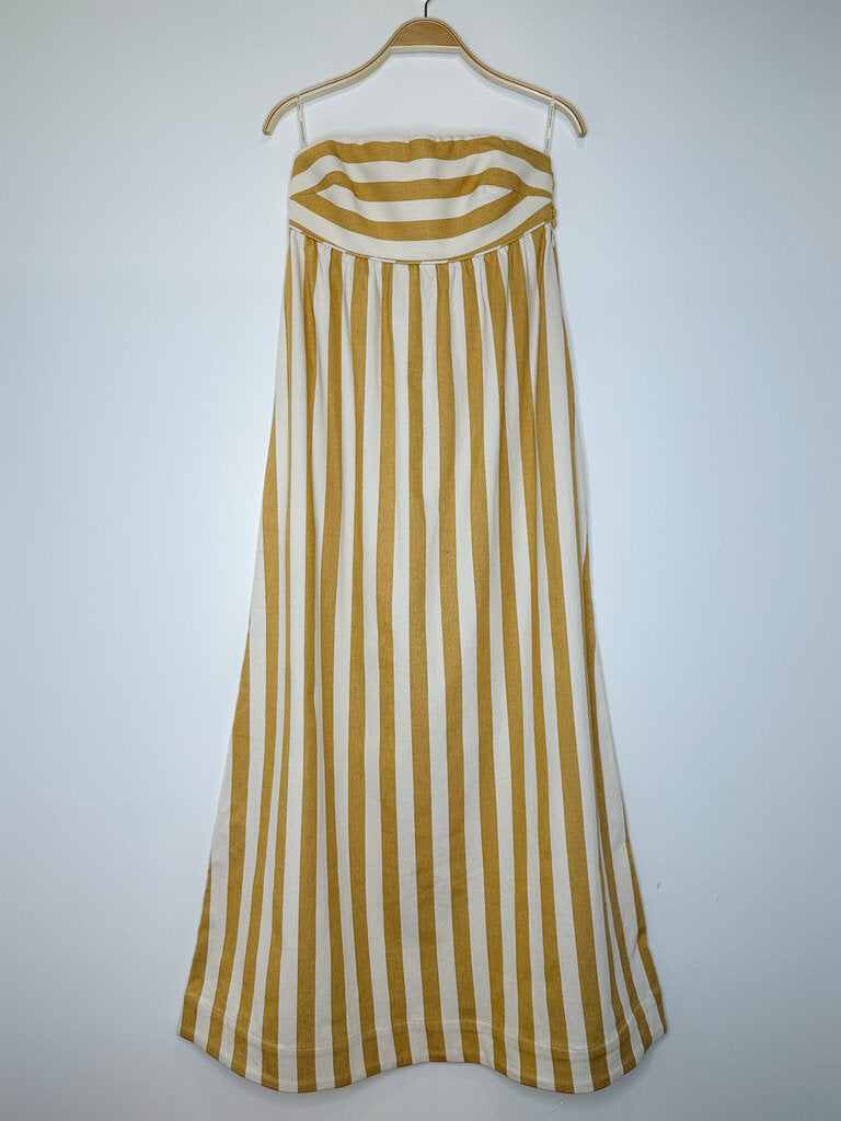 Riviera Striped Cotton Strapless Maxi Dress (NWT, orig. $720)
