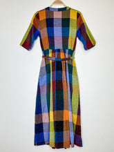 Load image into Gallery viewer, Miranda Plaid Cotton Short Sleeve Button Up Midi Dress with Tie Belt (orig. $378)
