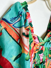 Load image into Gallery viewer, Banana Foliage Puff Sleeve Midi Dress (NWT, orig. $245)
