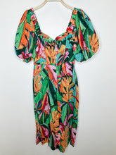 Load image into Gallery viewer, Banana Foliage Puff Sleeve Midi Dress (NWT, orig. $245)
