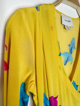 Load image into Gallery viewer, Silk Goldfish Print Maxi Wrap Dress
