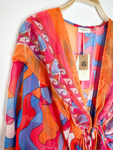 Load image into Gallery viewer, Retro Print Tie-Front Cover Up (NWT, orig. $295)

