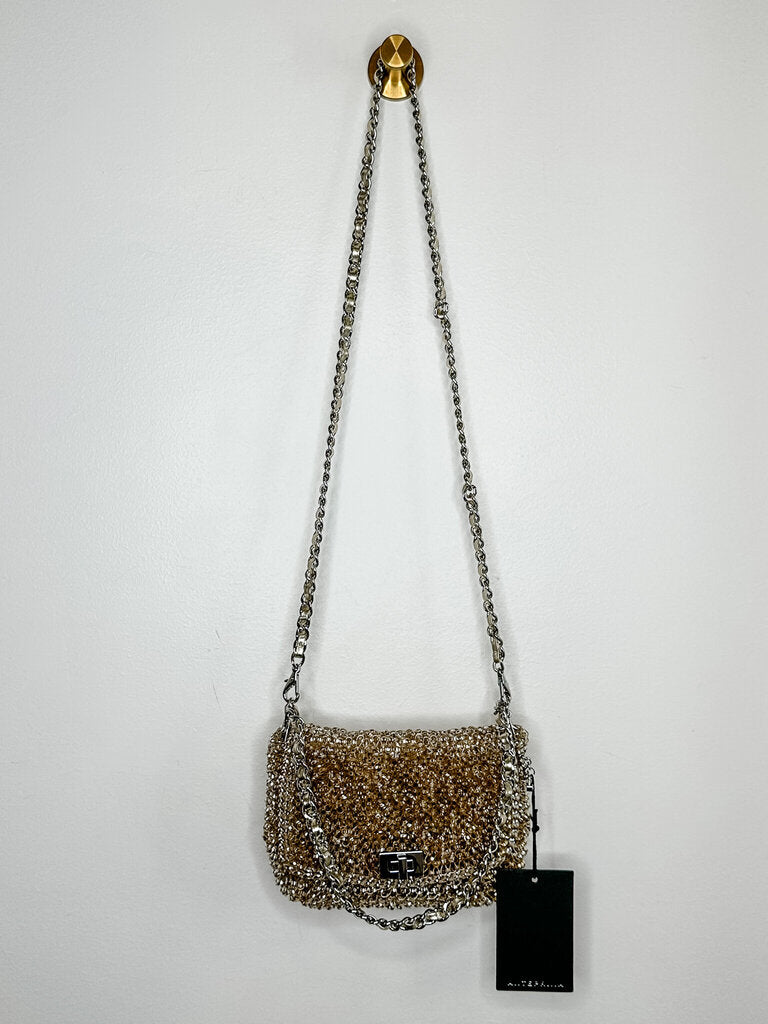 Metallic Woven Handbag with Detachable Shoulder Strap (NWT, orig. ~$400)