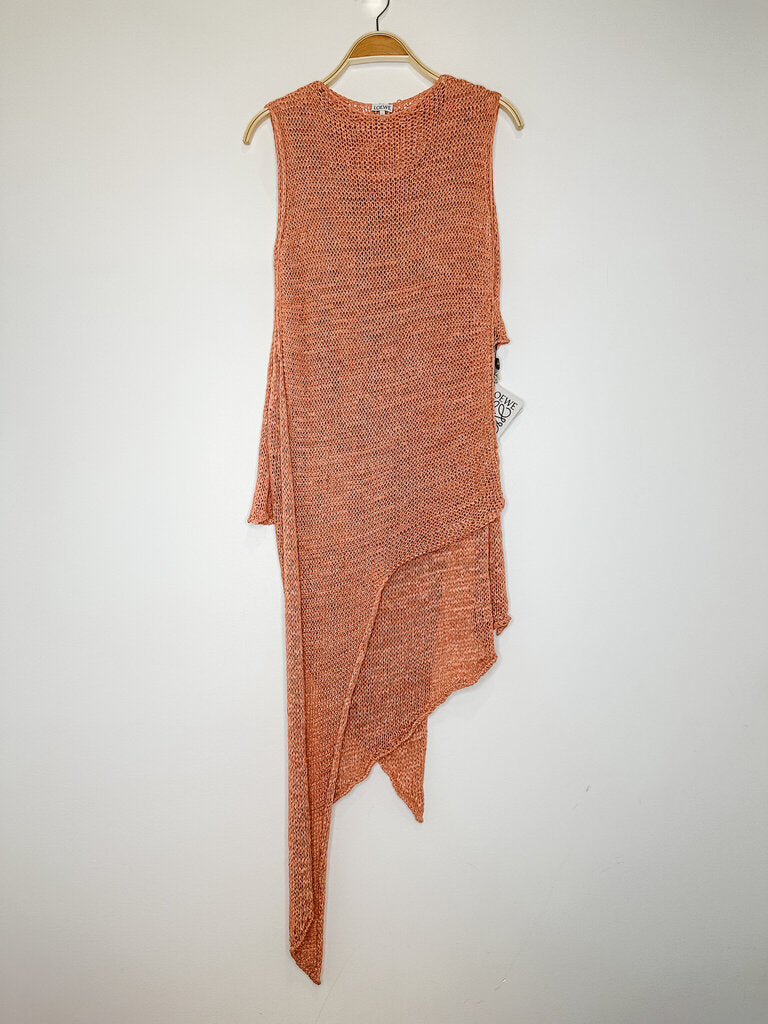 Open Knit Asymmetrical Sleeveless Top (NWT)