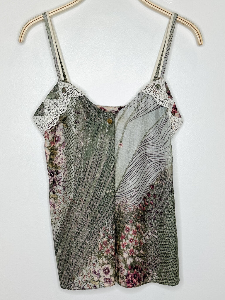 Multi Print Silk Camisole with Lace Trim (orig. ~$400)