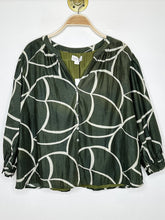Load image into Gallery viewer, Cotton + Silk Striped Long Sleeve V-Neck Button Up (NWT, orig. $219)

