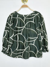 Load image into Gallery viewer, Cotton + Silk Striped Long Sleeve V-Neck Button Up (NWT, orig. $219)
