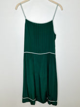 Load image into Gallery viewer, Strappy Silk Below-the-Knee Dress with Contrast Piping Trim
