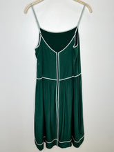 Load image into Gallery viewer, Strappy Silk Below-the-Knee Dress with Contrast Piping Trim
