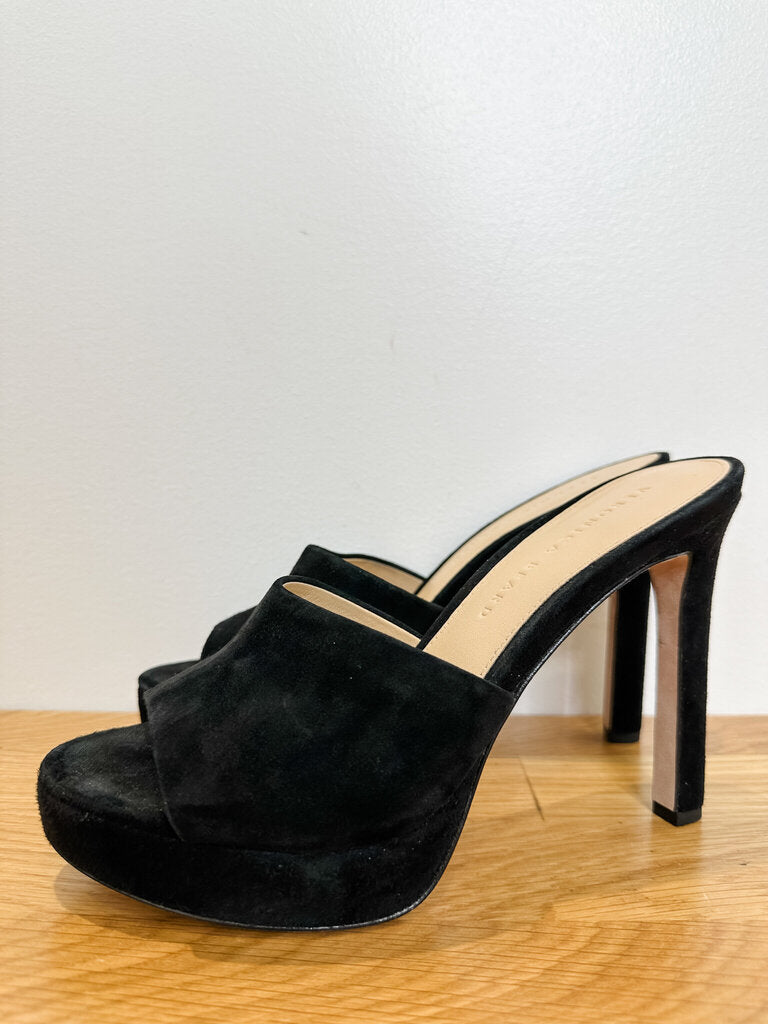 Suede Peep Toe Pumps (with Dust Bags)