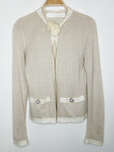 Load image into Gallery viewer, Silk-Cashmere Cardigan with Rosette + Rhinestone Buttons (orig. $2,250)
