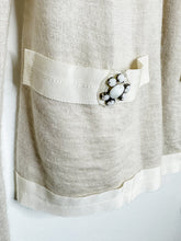 Load image into Gallery viewer, Silk-Cashmere Cardigan with Rosette + Rhinestone Buttons (orig. $2,250)
